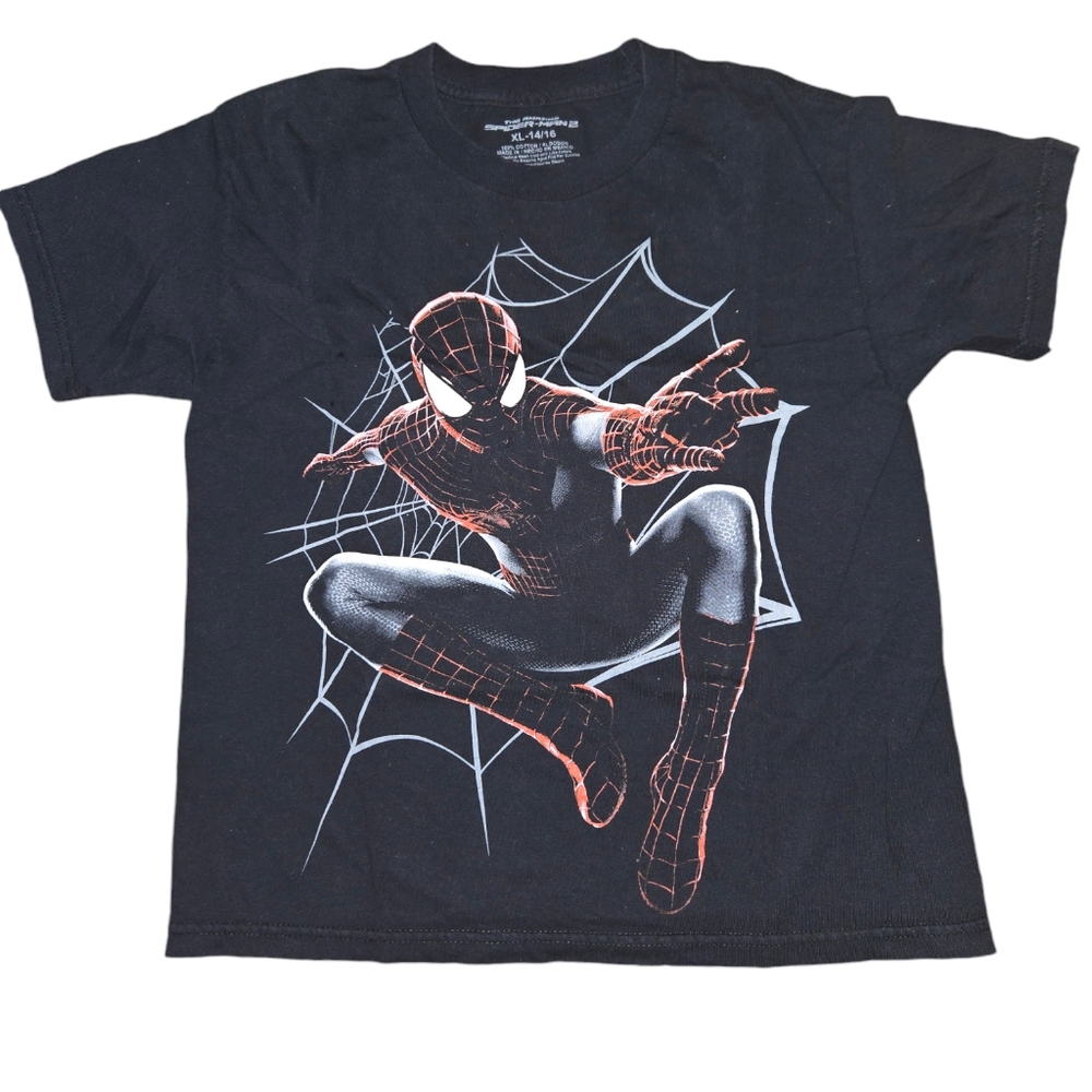 Spider-Man Black Kids Short Sleeve Tee